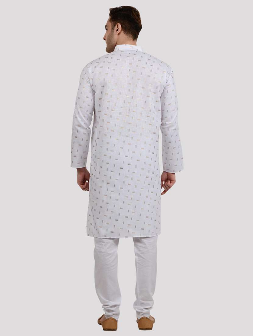 men printed mandarin neck long kurta - 22068378 -  Standard Image - 3