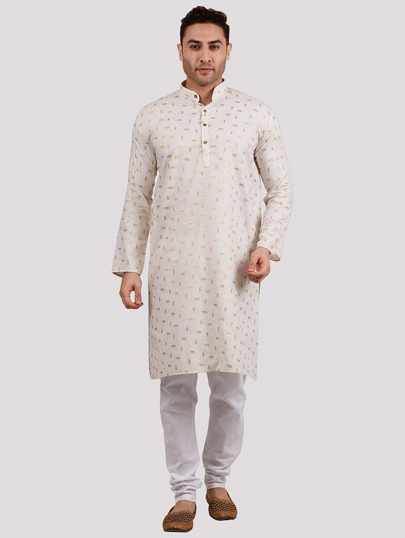 men printed mandarin neck long kurta - 22068379 - Zoom Image - 0
