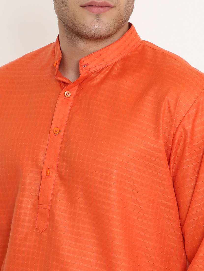 men self design mandarin neck long kurta - 22068403 -  Standard Image - 5