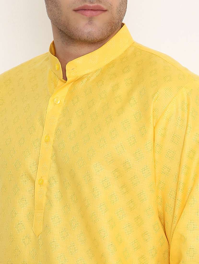 men self design mandarin neck long kurta - 22068406 -  Standard Image - 5