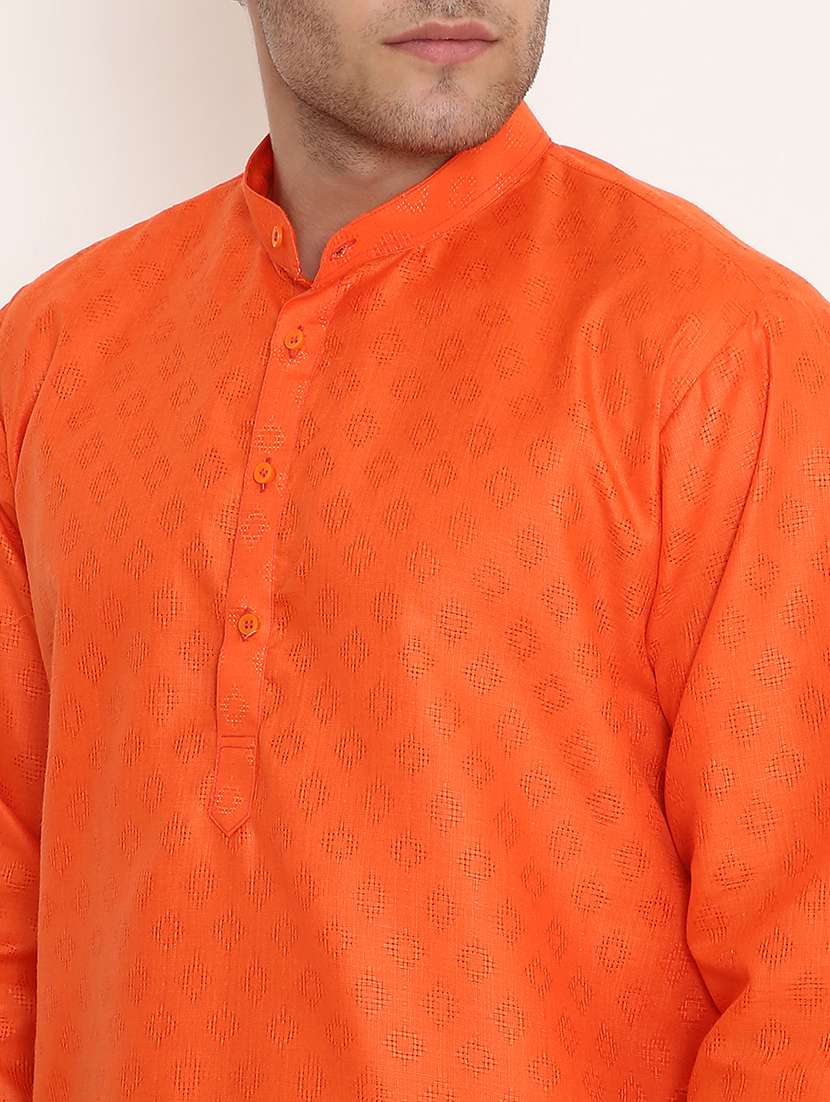 men self design mandarin neck long kurta - 22068407 -  Standard Image - 5
