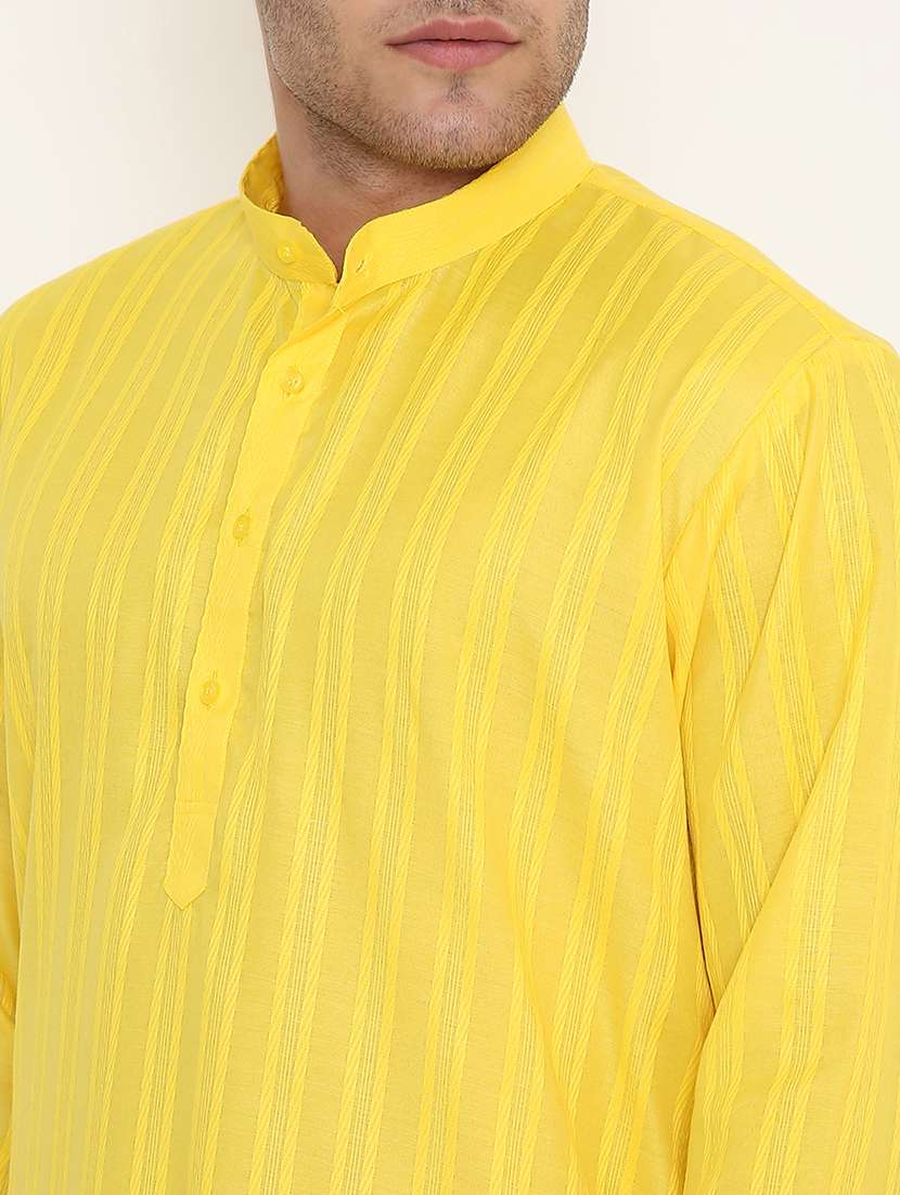 men self design mandarin neck long kurta - 22068409 -  Standard Image - 5