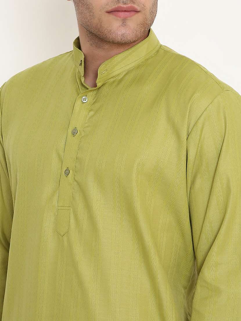 men self design mandarin neck long kurta - 22068410 -  Standard Image - 5