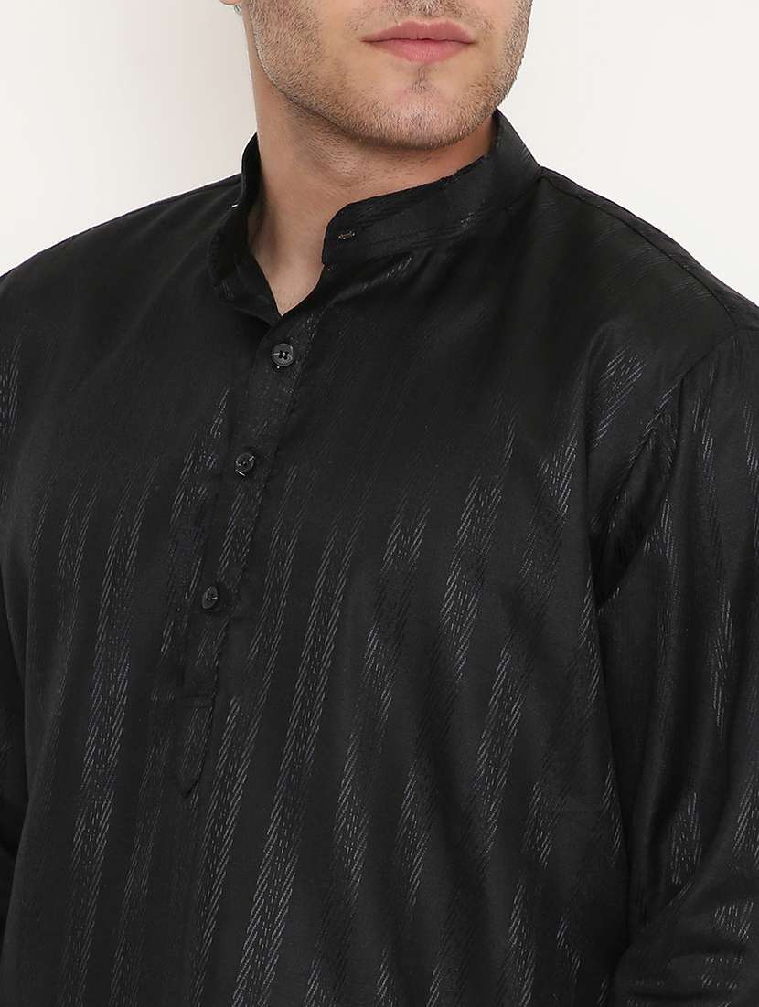 men self design mandarin neck long kurta - 22068413 -  Standard Image - 5