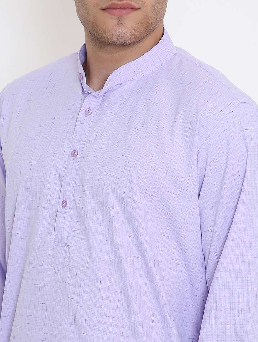 men self design mandarin neck long kurta - 22068414 -  Standard Image - 5