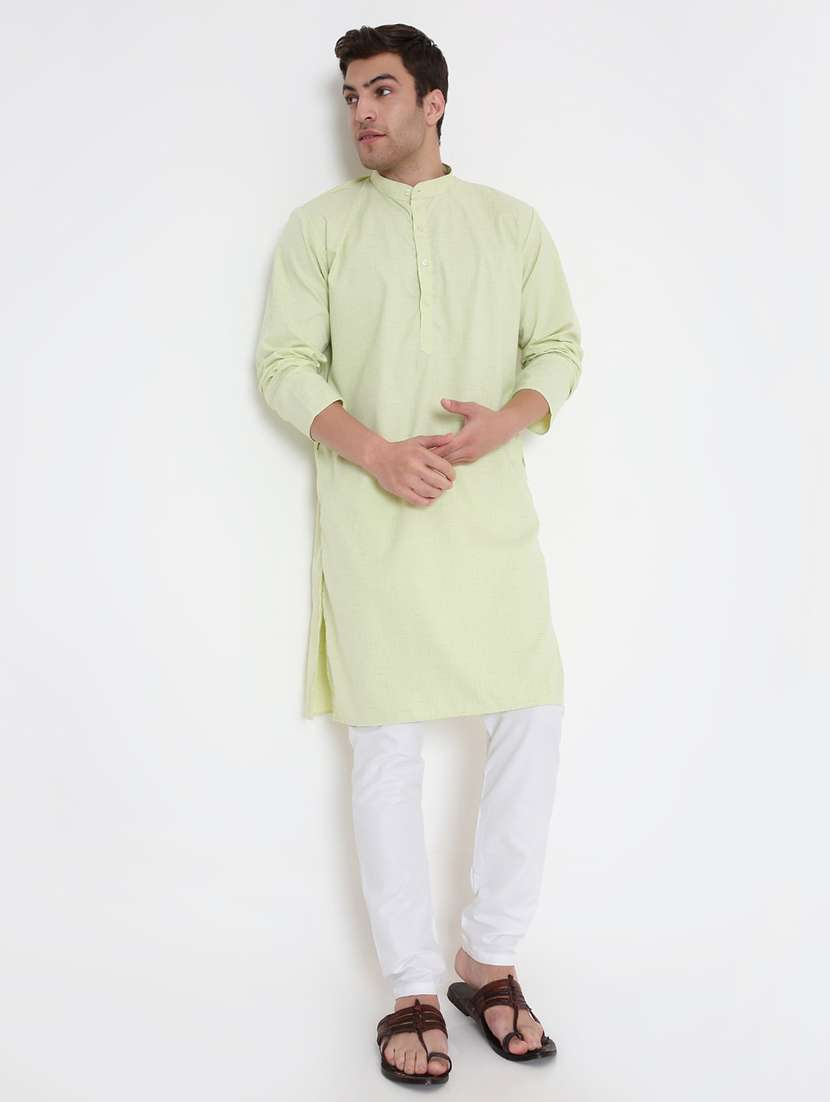 men self design mandarin neck long kurta