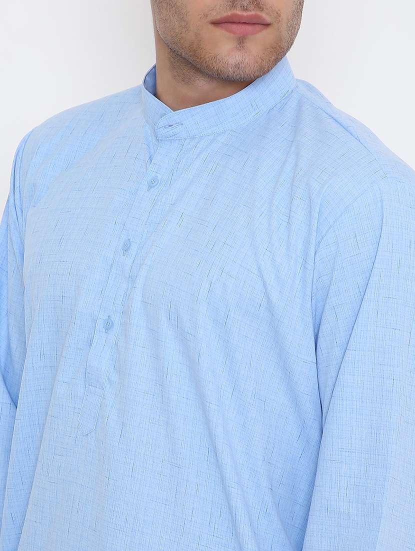 men self design mandarin neck long kurta - 22068416 -  Standard Image - 5