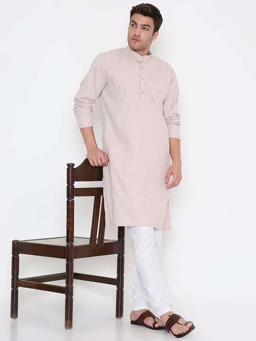 men self design mandarin neck long kurta - 22068418 -  Standard Image - 0