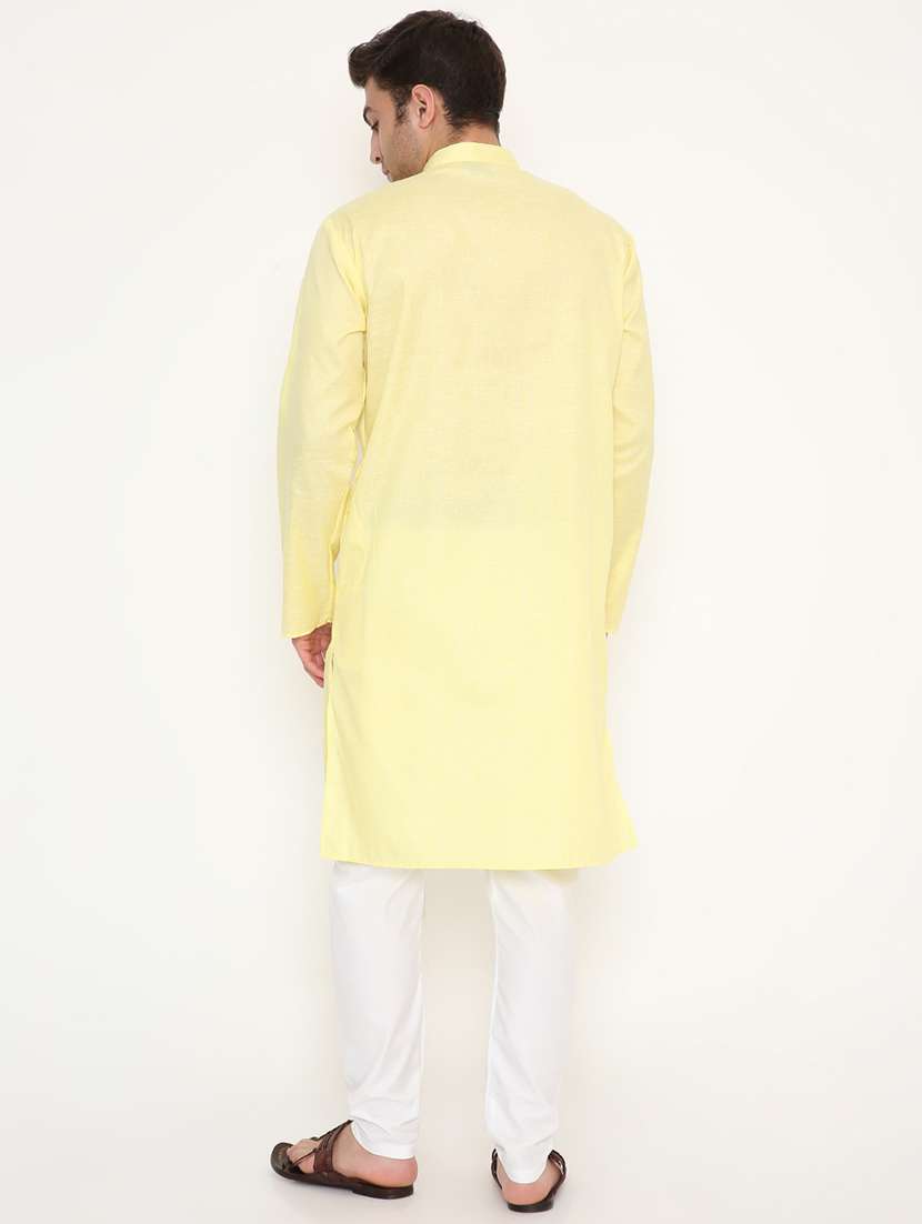 men solid mandarin neck long kurta - 22068433 -  Standard Image - 3