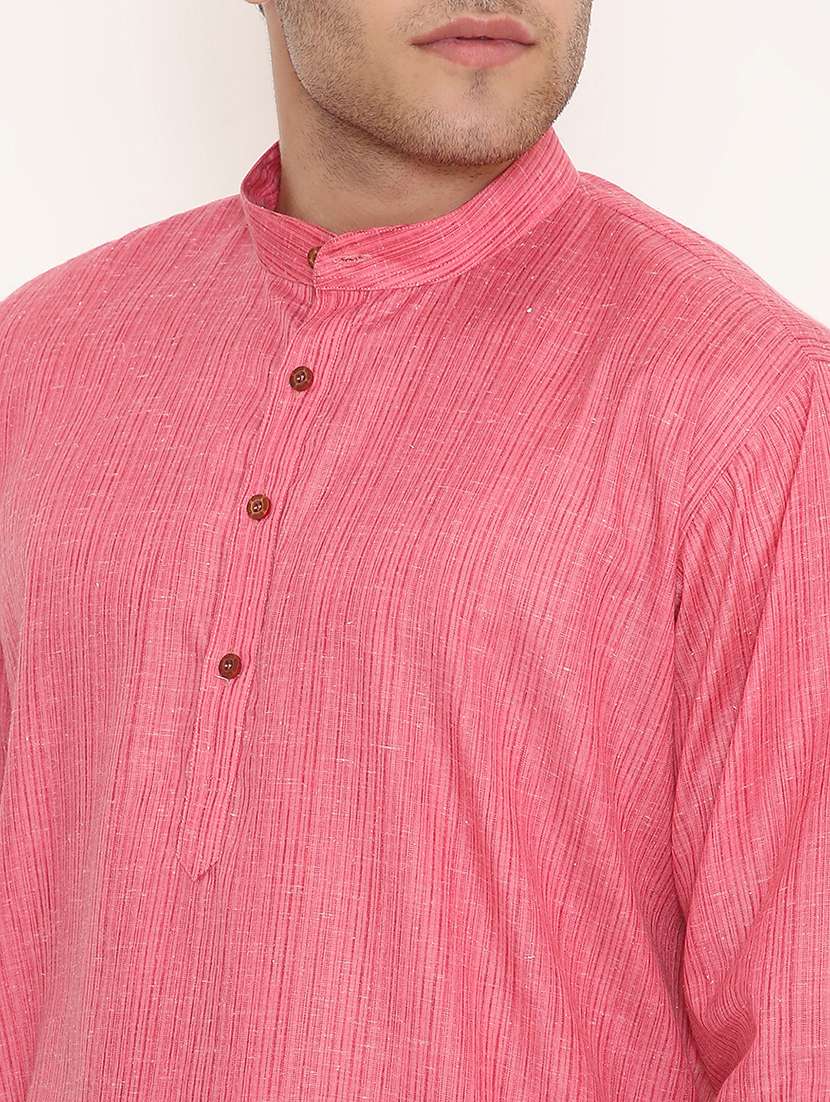 men striped mandarin neck long kurta - 22068435 - Standard Image - 5