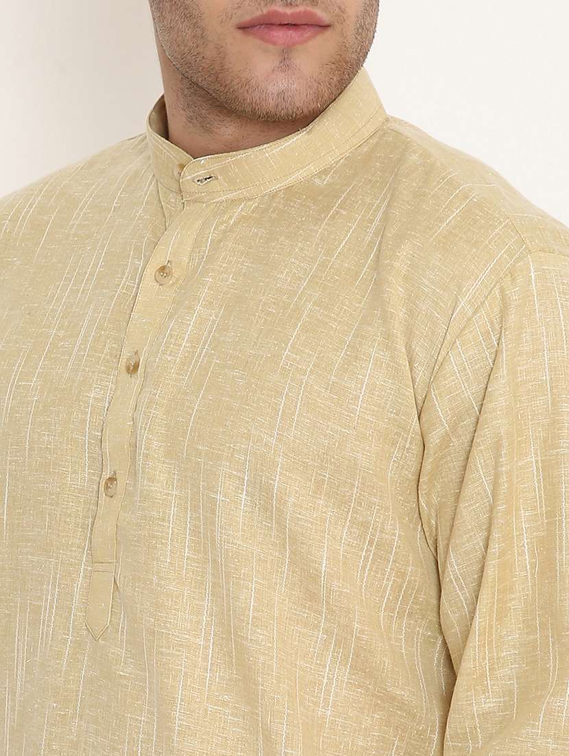 men self design mandarin neck long kurta - 22068439 -  Standard Image - 5