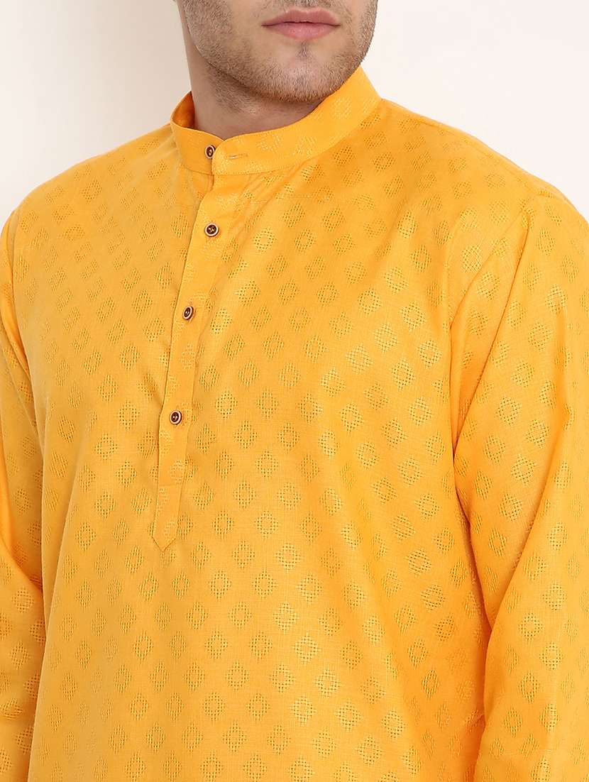 men self design mandarin neck long kurta - 22068453 -  Standard Image - 5
