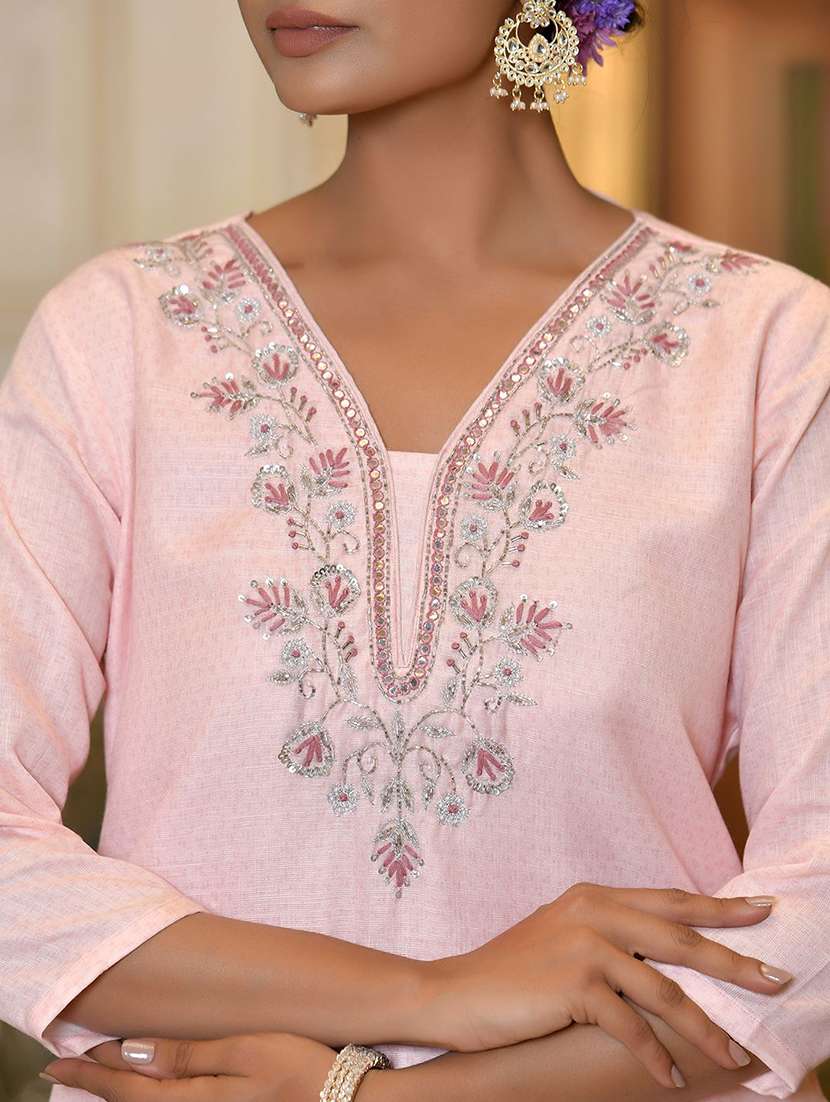 women three quarter sleeve kurta pant with dupatta set - 22068495 - Standard Image - 5