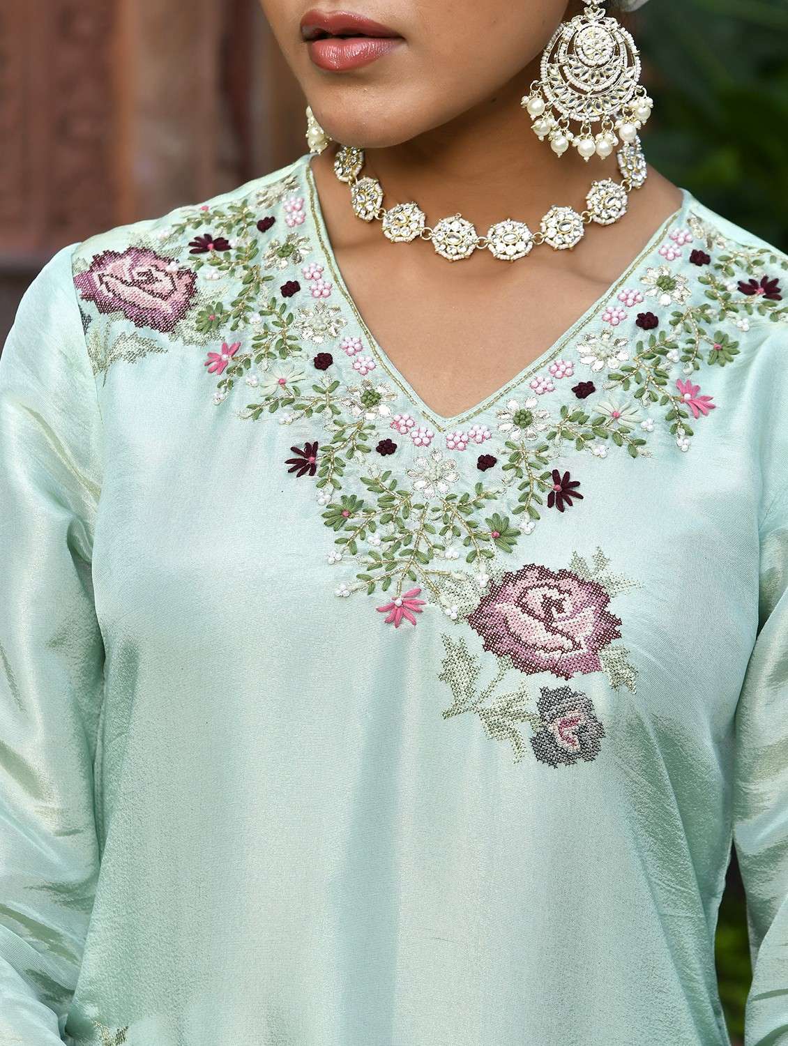 women three quarter sleeve kurta pant with dupatta set - 22068513 -  Standard Image - 5