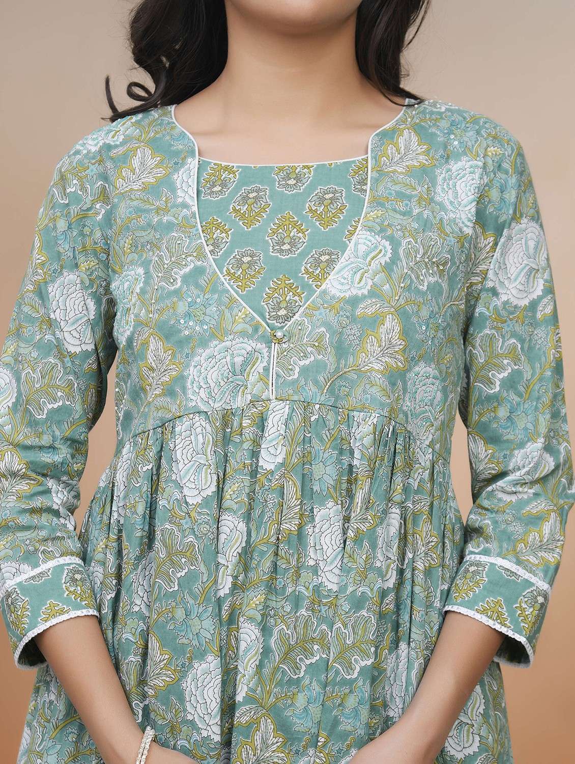 women three quarter sleeve kurta pant with dupatta set - 22068529 - Standard Image - 5