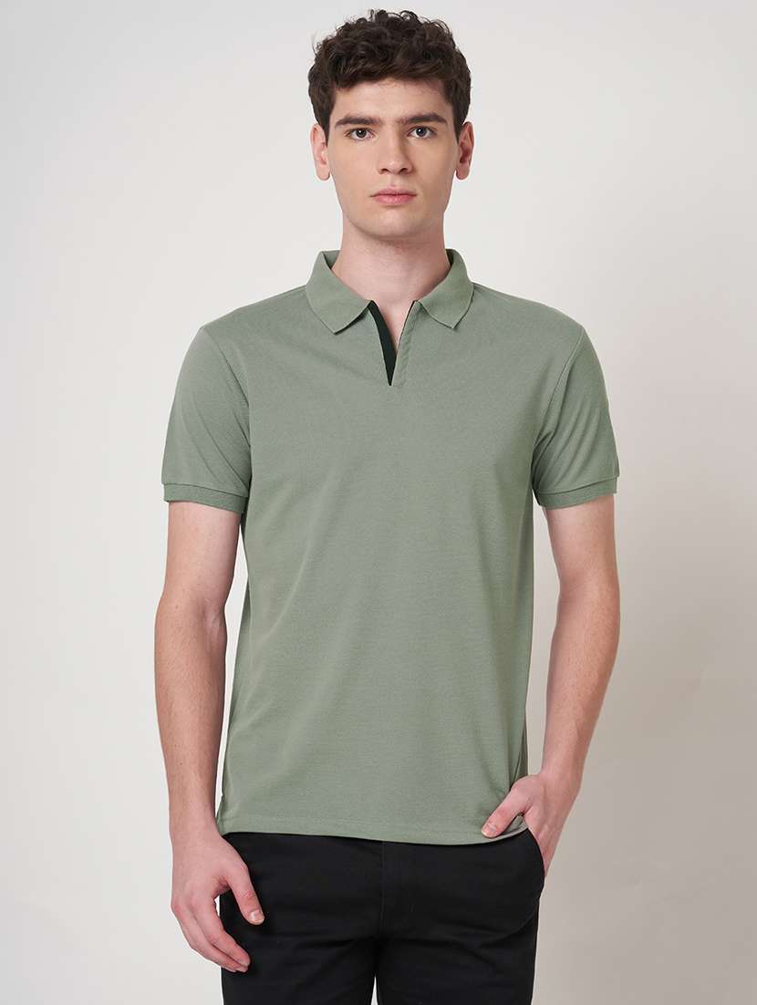 men solid short sleeve regular fit polo t-shirt