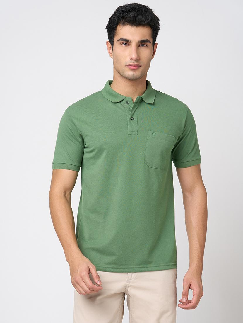 men solid short sleeve regular fit polo t-shirt