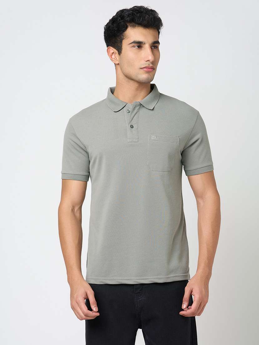men solid short sleeve regular fit polo t-shirt