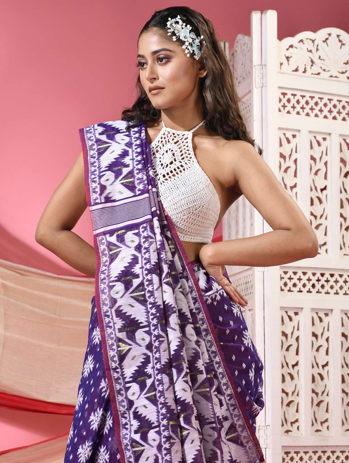 women self design jamdani saree - 22068614 -  Standard Image - 3