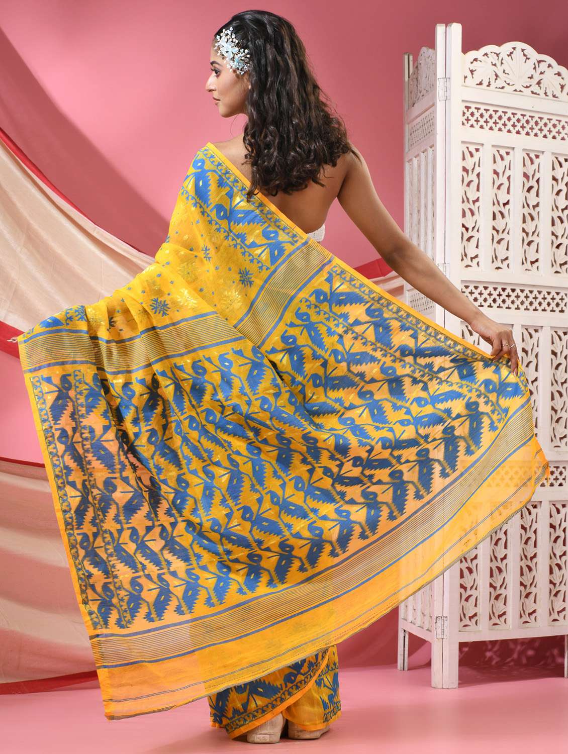 women self design jamdani saree - 22068616 -  Standard Image - 3