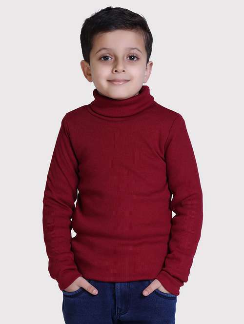 boys solid high neck long sleeve sweater - 22068699 -  Standard Image - 0