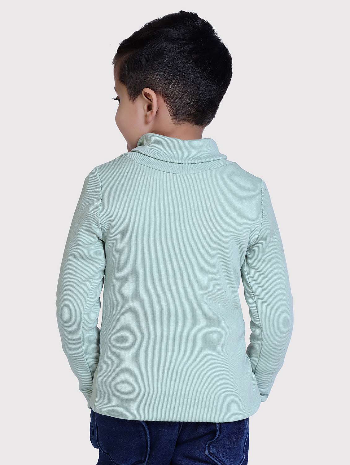 boys solid high neck long sleeve sweater - 22068701 -  Standard Image - 3