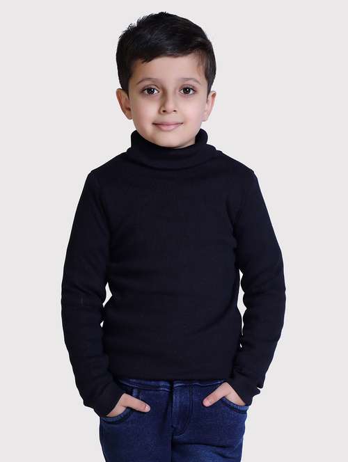 boys solid high neck long sleeve sweater - 22068706 -  Standard Image - 0