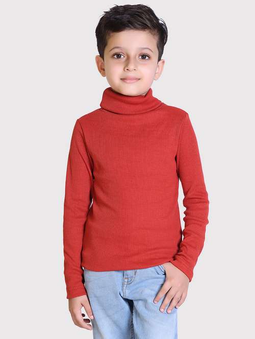 boys solid high neck long sleeve sweater - 22068708 -  Standard Image - 0