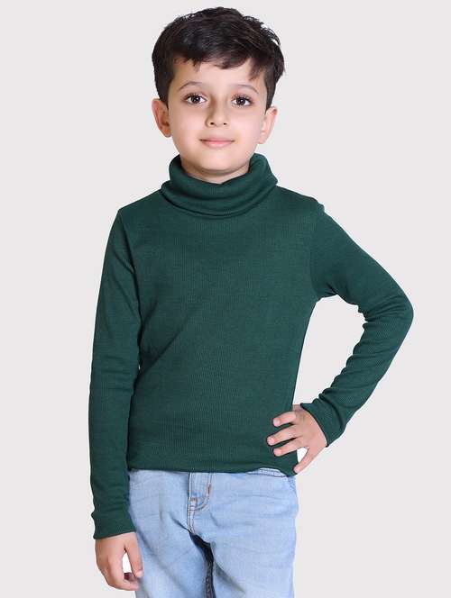 boys solid high neck long sleeve sweater - 22068710 -  Standard Image - 0