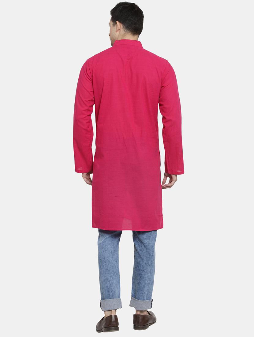men solid mandarin neck long kurta - 22068714 - Standard Image - 3