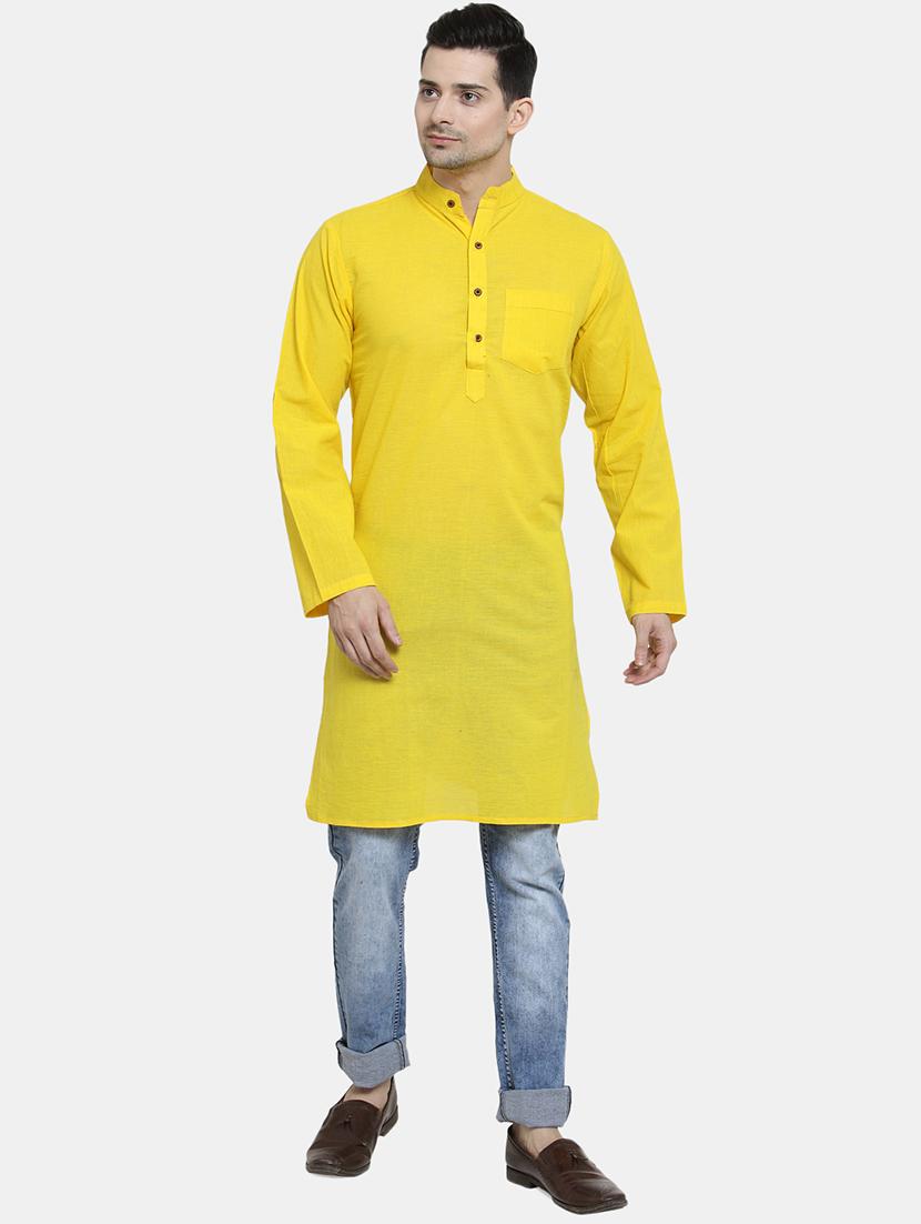men solid mandarin neck long kurta - 22068716 - Zoom Image - 0