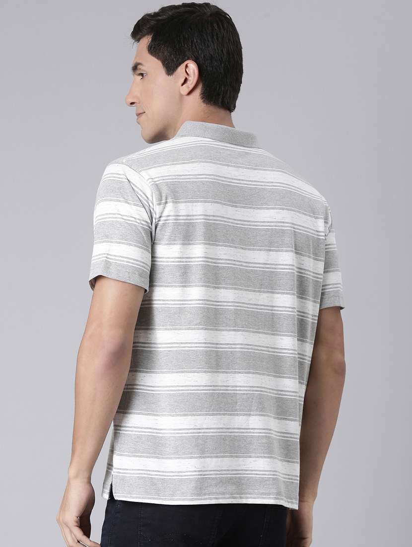 men striped short sleeve regular fit polo t-shirt - 22068740 -  Standard Image - 3