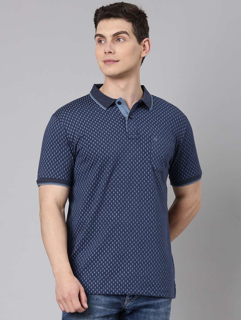 men printed short sleeve regular fit polo t-shirt