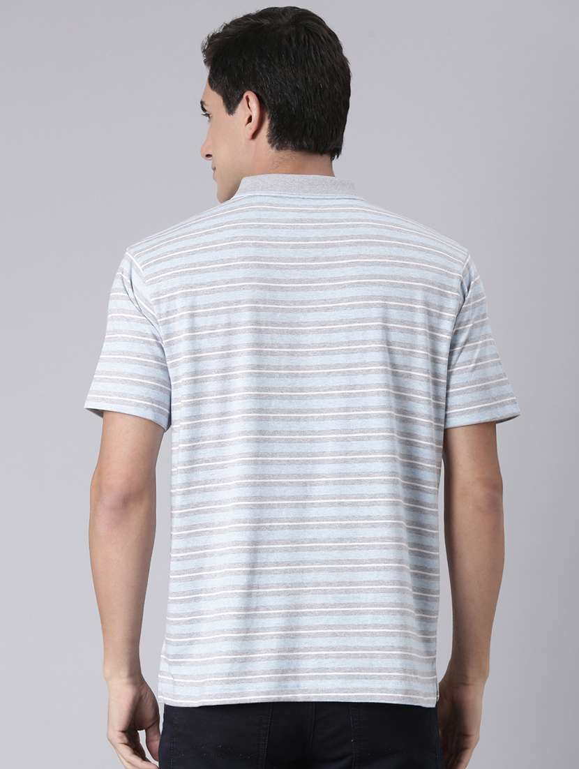 men striped short sleeve regular fit polo t-shirt - 22068752 -  Standard Image - 3