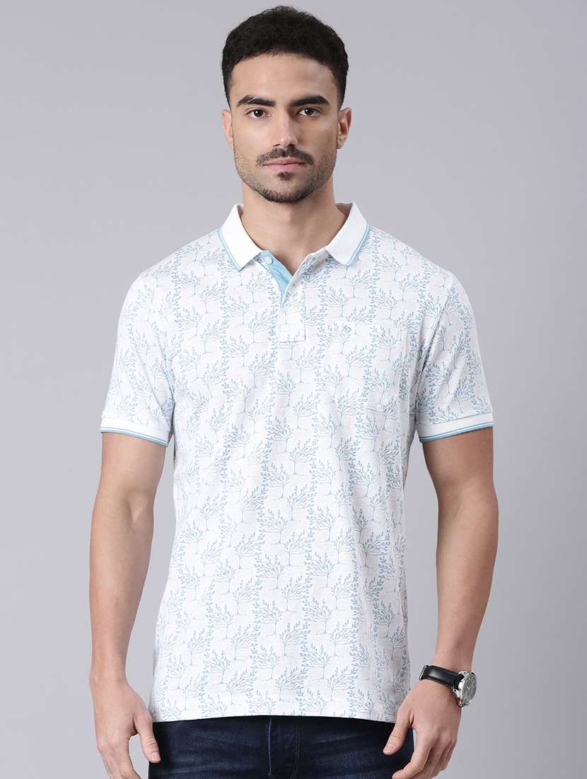 men printed short sleeve regular fit polo t-shirt