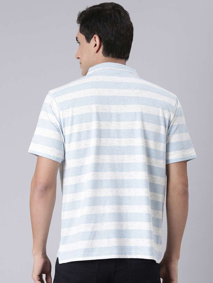 men striped short sleeve regular fit polo t-shirt - 22068761 -  Standard Image - 3