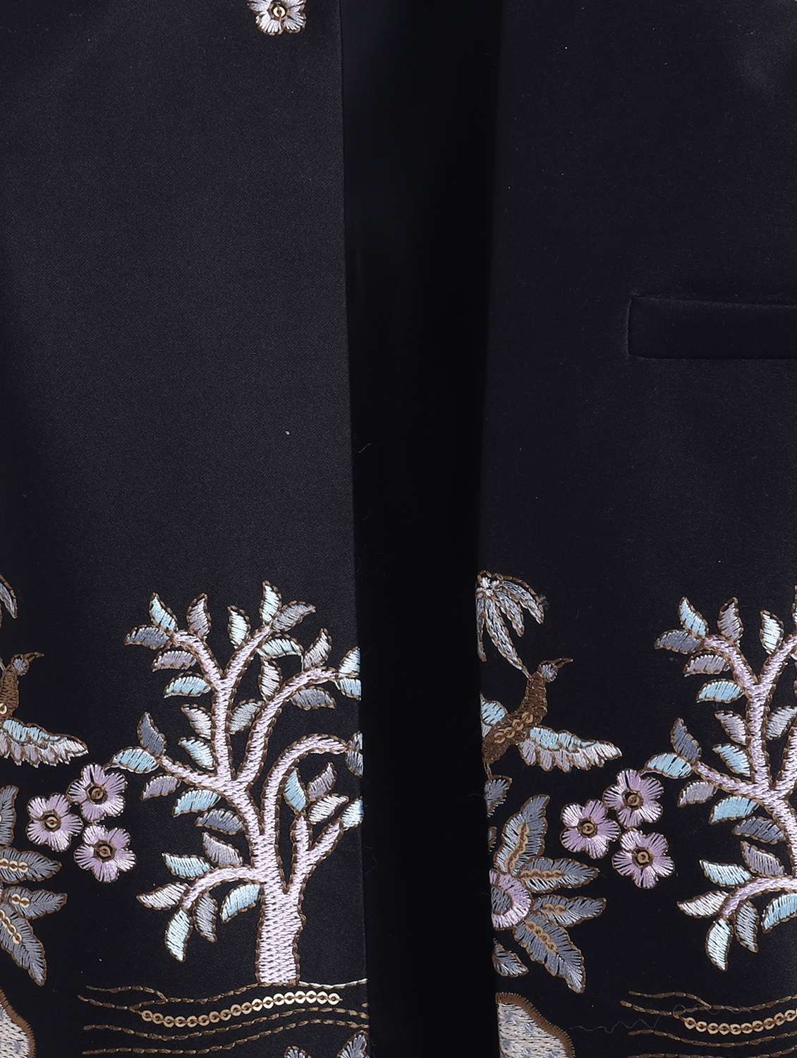 boys black embroidered sherwani set - 22068763 -  Standard Image - 5