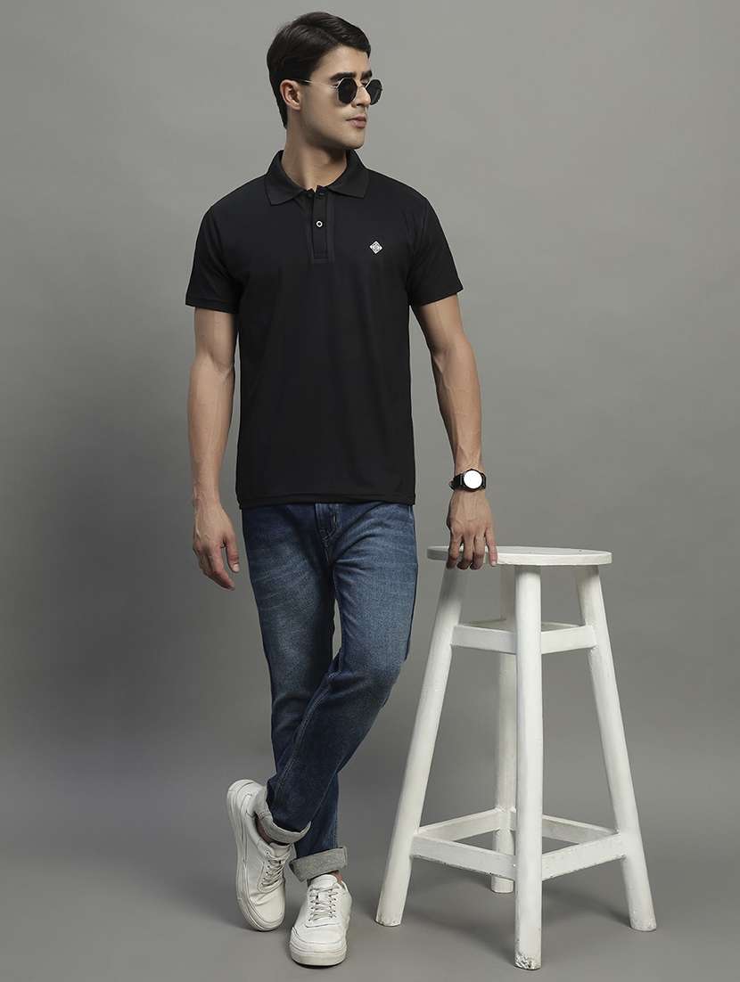 men solid short sleeve regular fit polo t-shirt - 22068766 -  Standard Image - 3