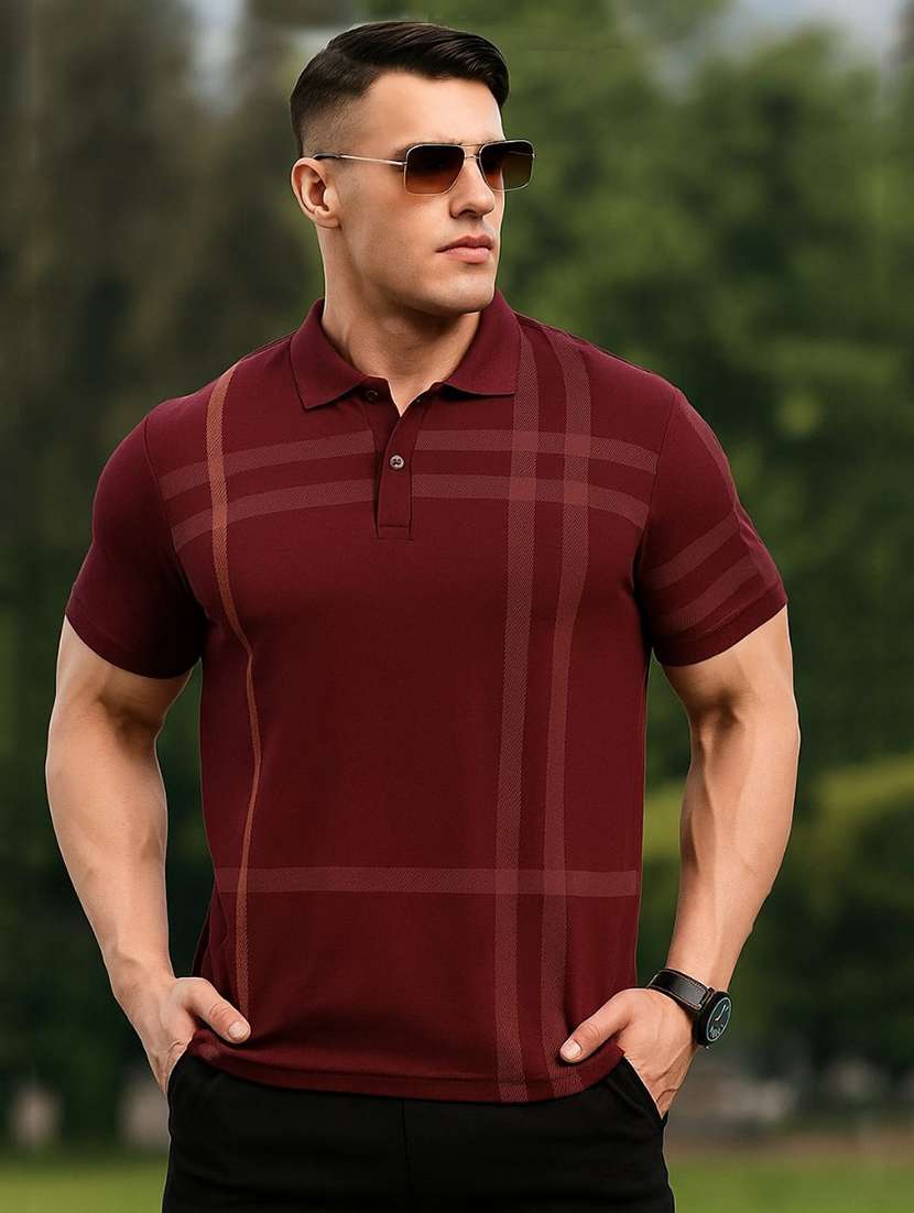 men printed short sleeve regular fit polo t-shirt