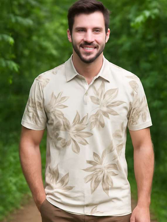 men printed short sleeve regular fit polo t-shirt