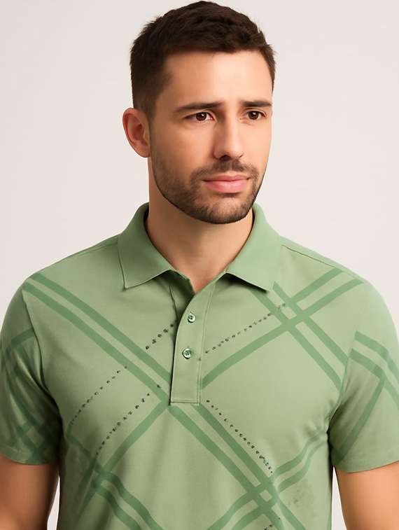 men printed short sleeve regular fit polo t-shirt - 22068788 -  Standard Image - 3