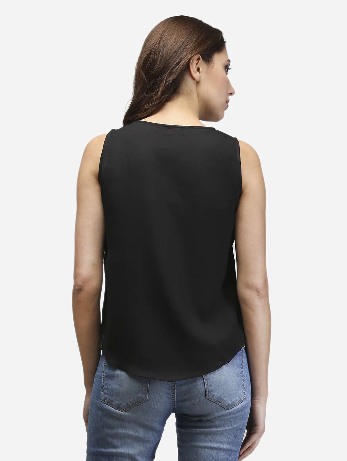 women black solid sleeveless top - 22068803 - Standard Image - 3