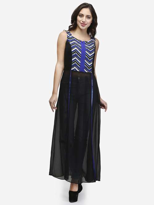 women printed sleeveless front slit tunic - 22068806 - Standard Image - 0