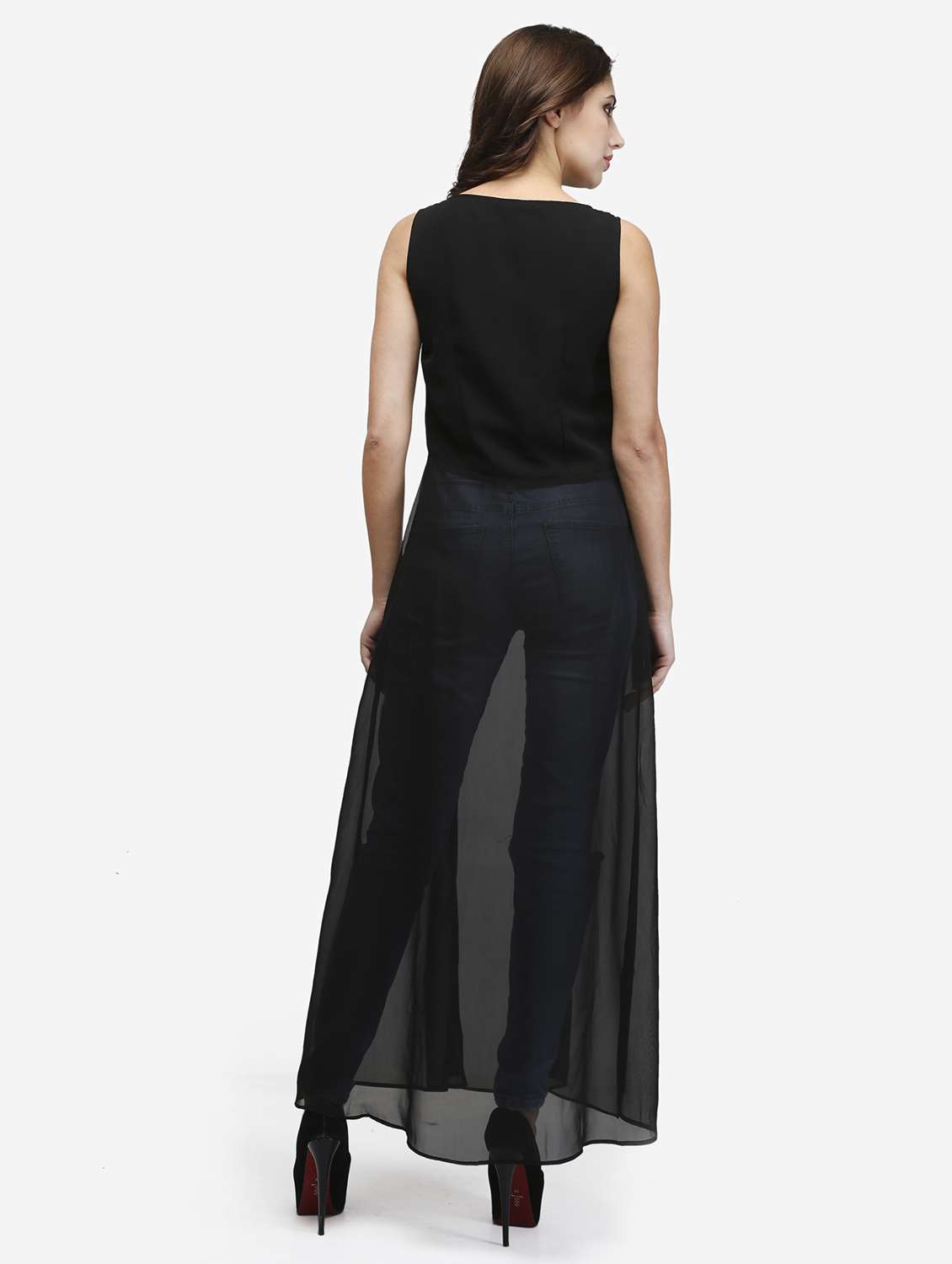 women printed sleeveless front slit tunic - 22068806 - Standard Image - 3