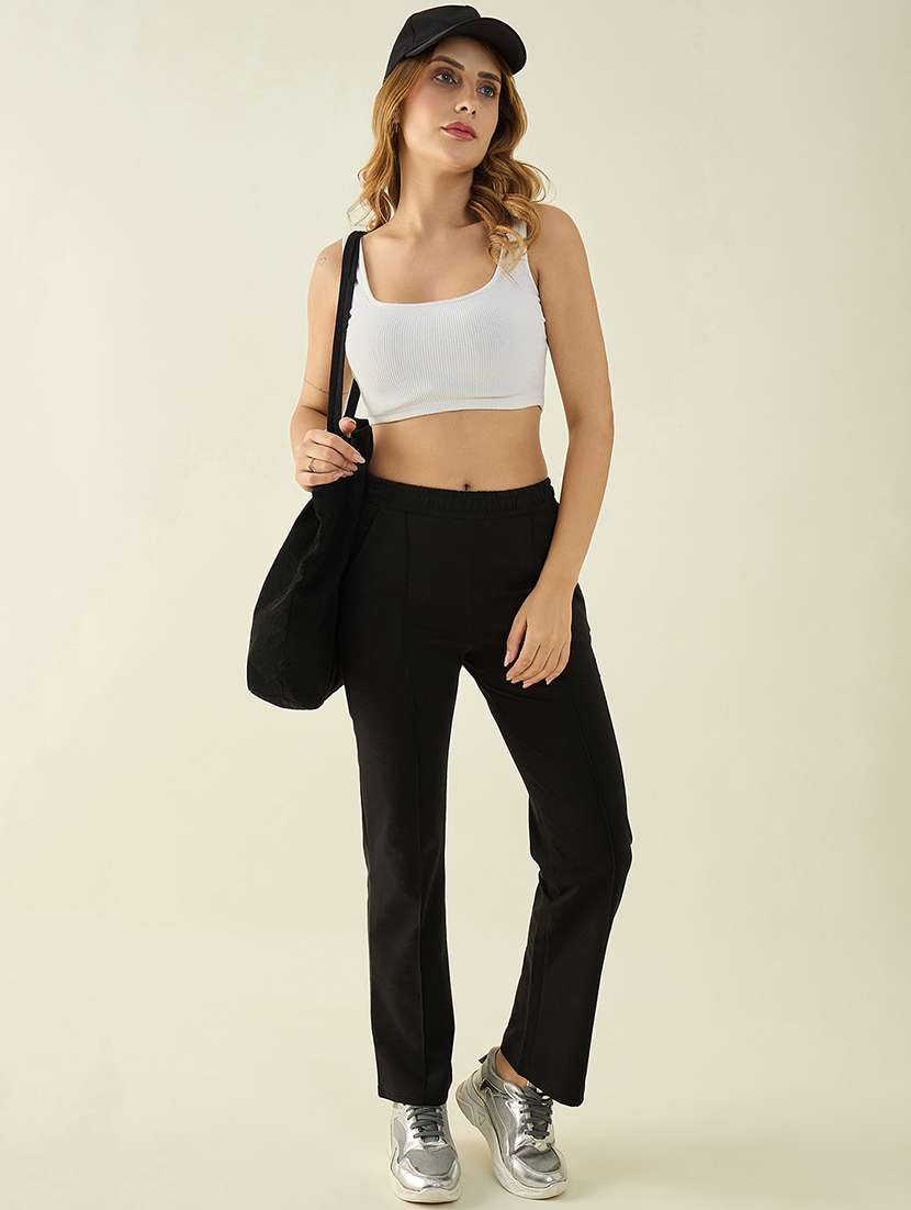 women solid mid rise straight trouser - 22068810 - Standard Image - 3