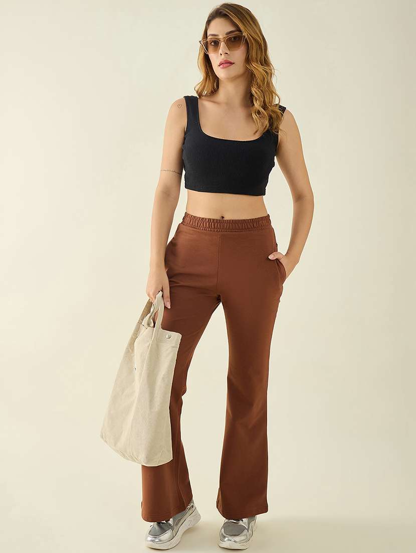women solid mid rise bootcut trouser - 22068835 -  Standard Image - 3