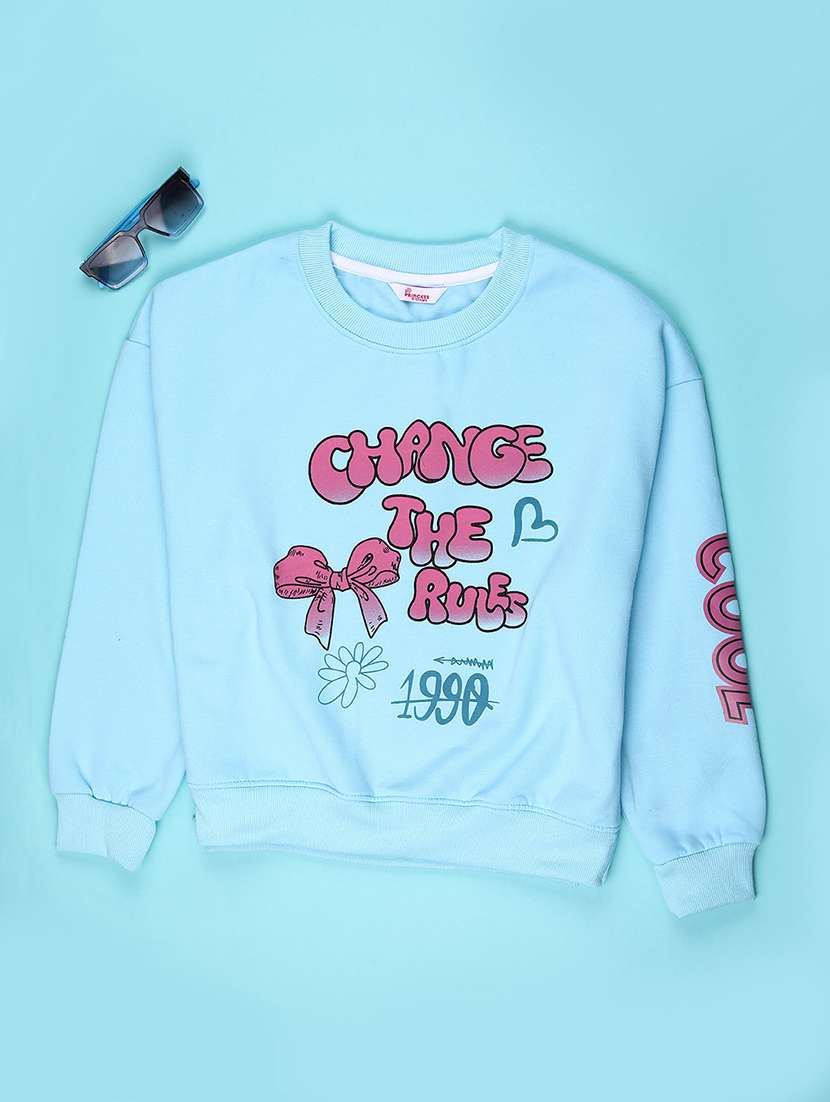 girls printed long sleeve sweatshirt