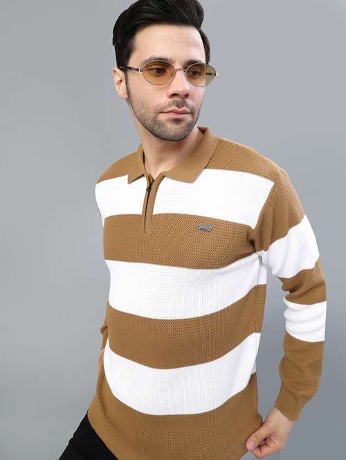 men striped long sleeve regular fit pullover  - 22068888 -  Standard Image - 0