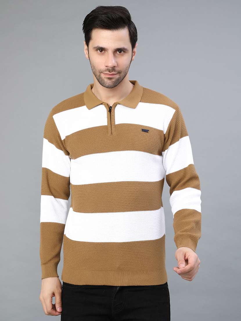 men striped long sleeve regular fit pullover  - 22068888 -  Standard Image - 3