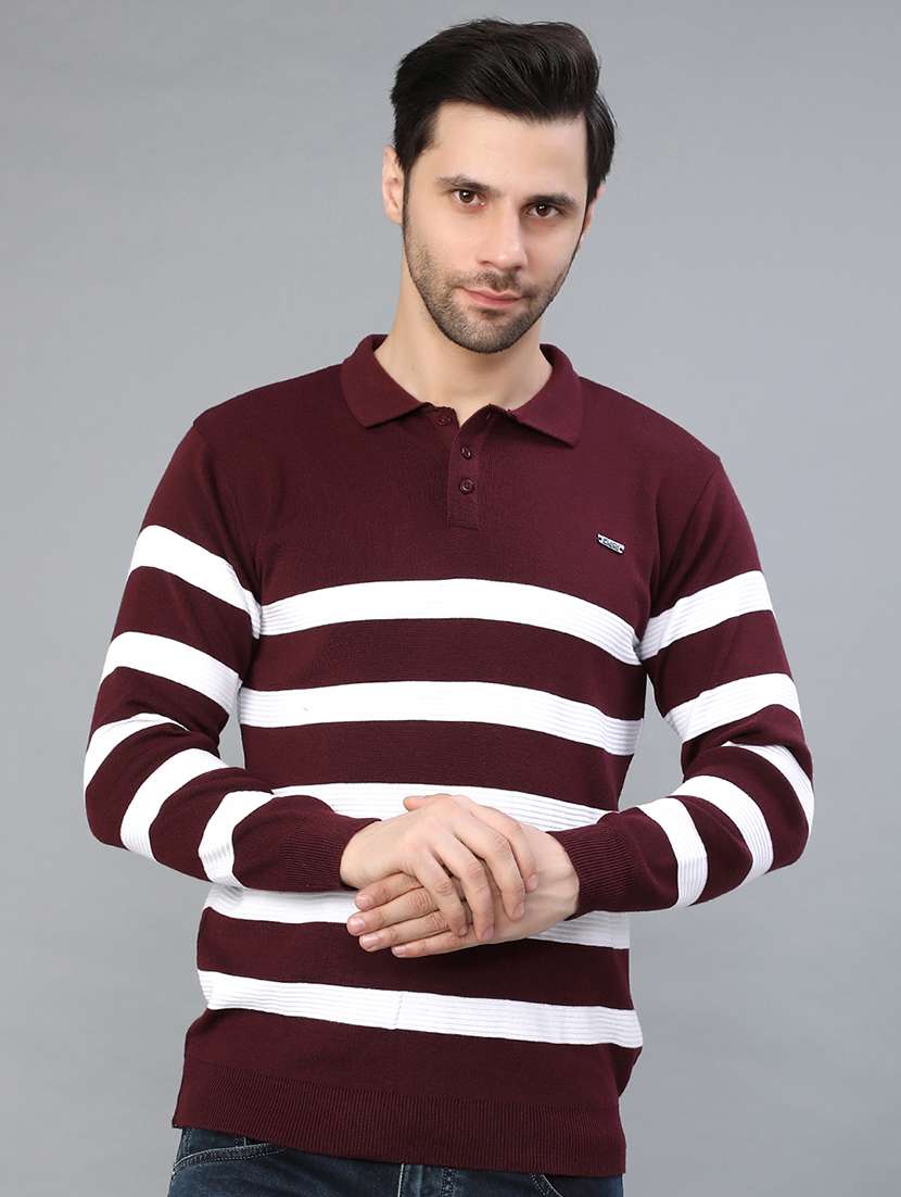 men striped long sleeve regular fit pullover  - 22068890 -  Standard Image - 3